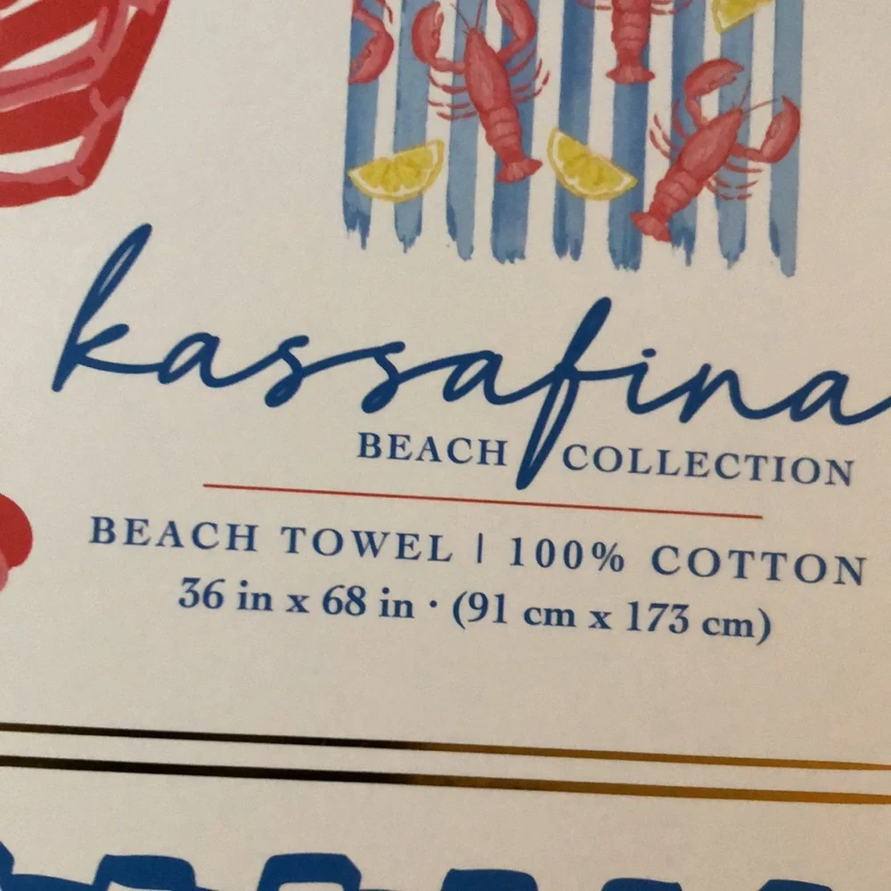 Kassafina Beach Towel - Lobster & Lemon Stripe